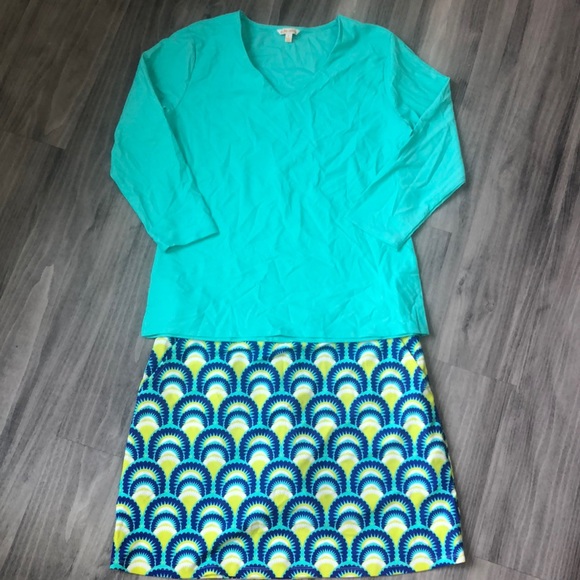 All for color swim V neck top teal L - Picture 6 of 6